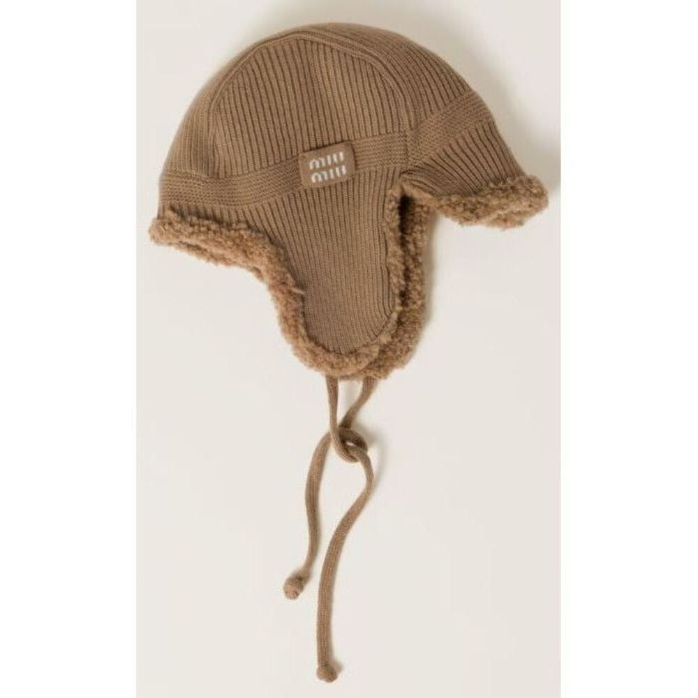 Wool Cashmere Shearling Trapper Hat